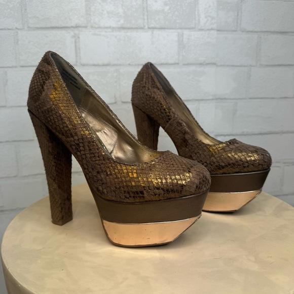 WildPair - metallic python chunky block heel platforms - Picture 4 of 13